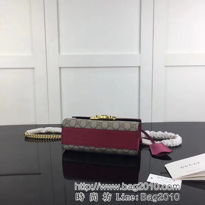 GUCCI古馳原單 新款專櫃品質原單貨實物實拍啡梅紅大紅 409487鏈條單肩斜挎包 HY1058